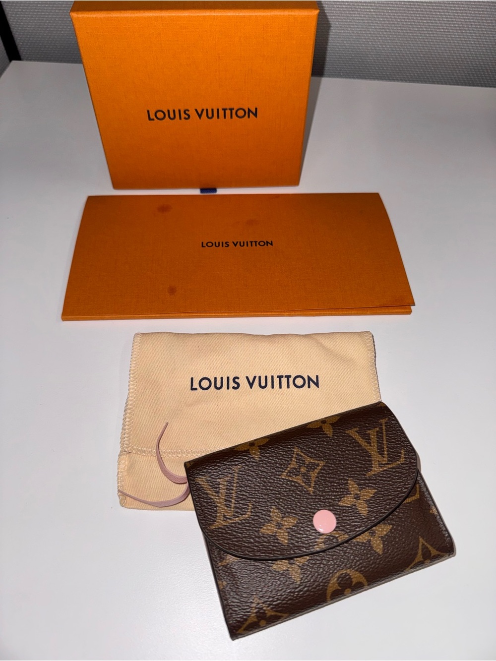 Full Set Louis Vuitton Monogram Rosalie Coin Purse Rose Ballerine